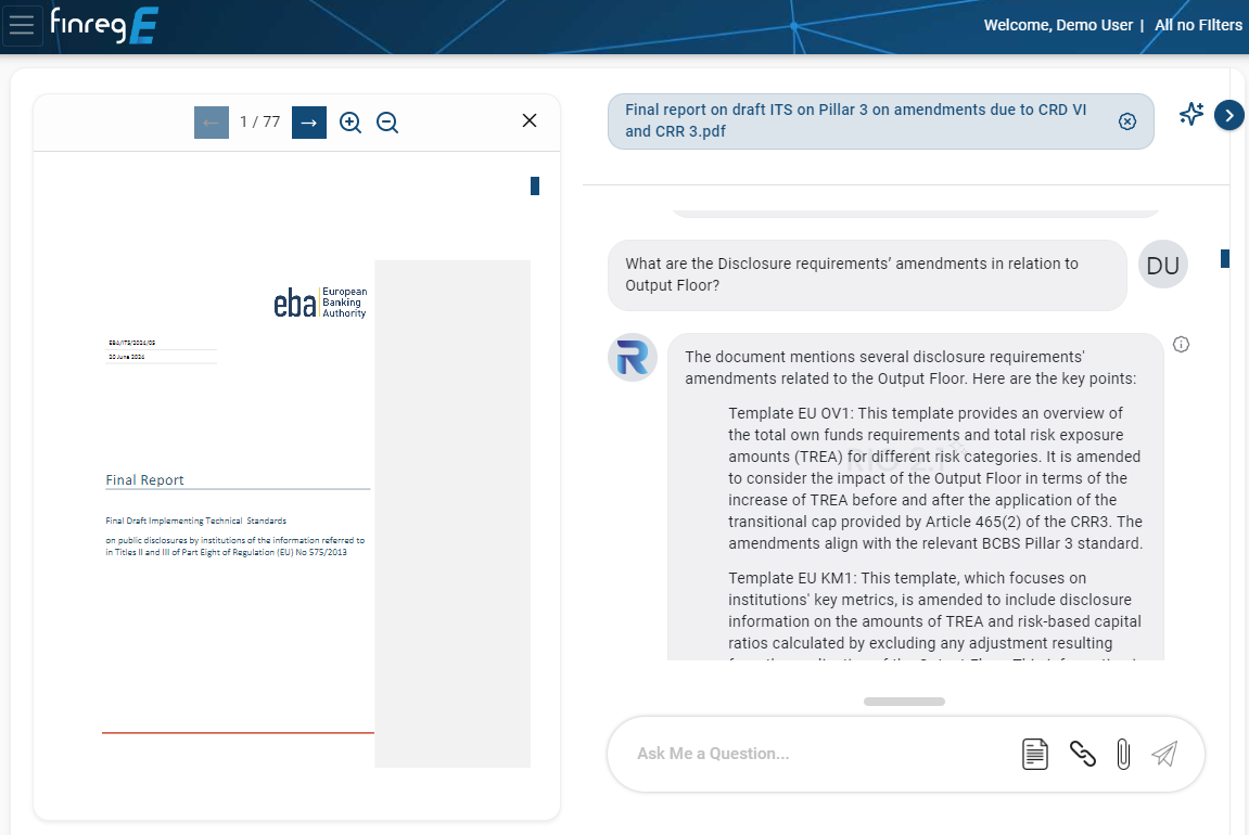 EBA, Pillar 3, Basel III, Compliance AI, RIG