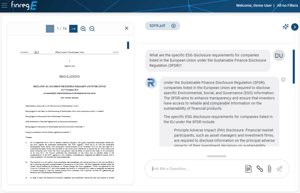 SDFR, RIG, Compliance AI, ESG, GenAI